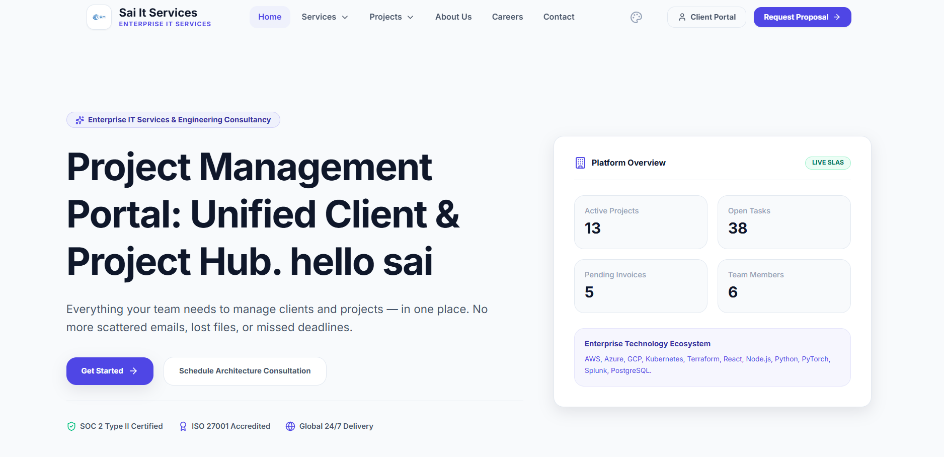 Client Relationship Portal (CRM) - Enterprise Client Management Hub | Praveen Sai Maganti